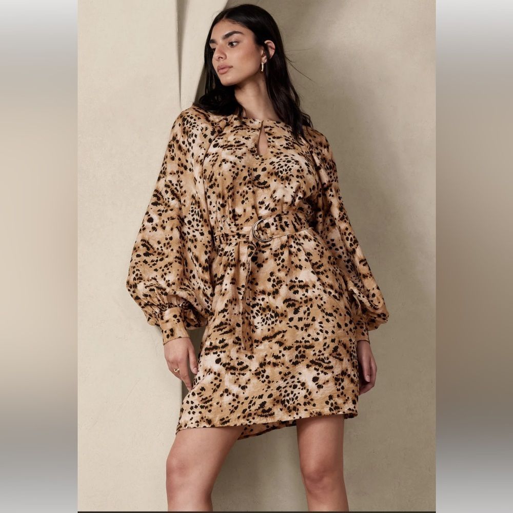 Banana Republic Mourning Dove Belted Mini Dress NWT